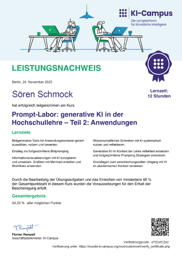 Prompt-Labor – generative KI in der Hochschullehre »Anwendungen«